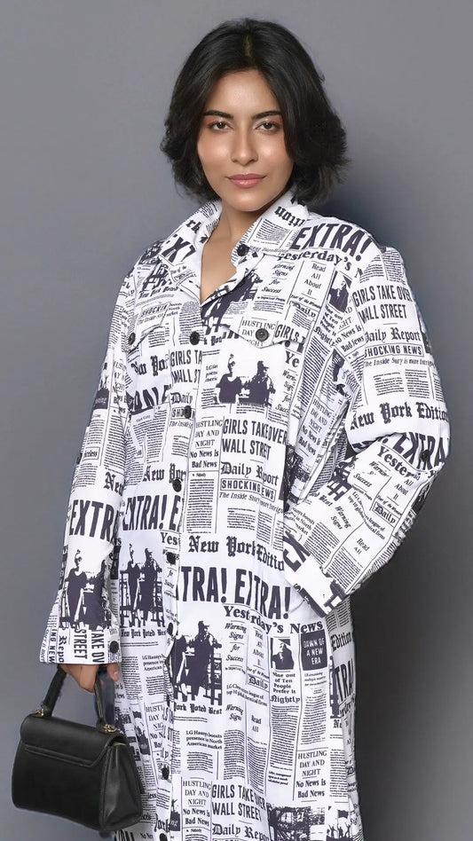 Newsprint Shirt Dress DLPL