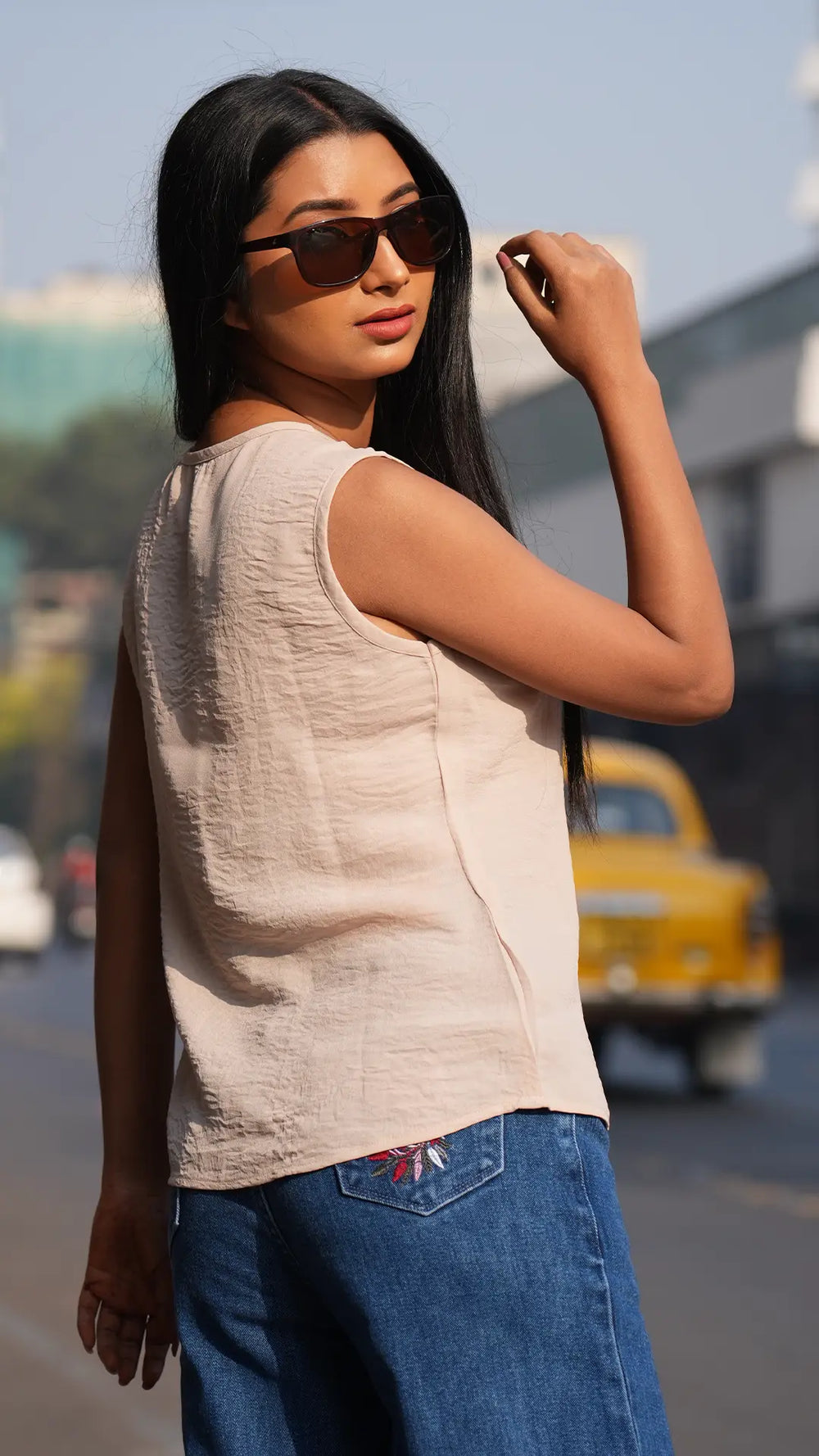 Beige Sleeveless Top DLPL