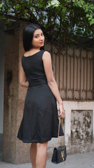 Black Short Dress with Belt DLPL