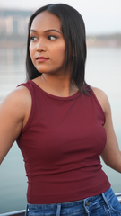 Ribbed Maroon Tank top