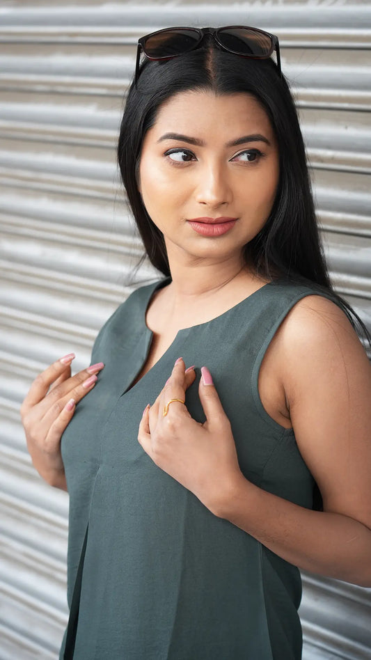 Olive Sleeveless Top DLPL