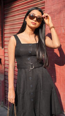 Black Short Dress with Belt