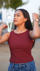 Ribbed Maroon Tank top