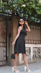 Black Short Dress with Belt DLPL