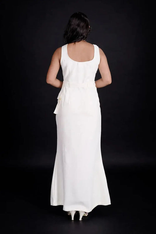 Cream Midi Dress, Midi Dress, Long Dress, Sleeveless Dress, White Dress, Cream Dress, Rebeldrapes Dress