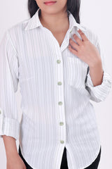 Full Sleeve Green Stripes Shirt