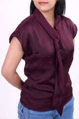 Short Sleeve Wine colour Top