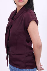 Short Sleeve Wine colour Top