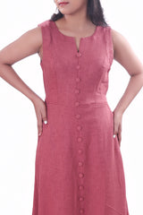 Dark Peach Midi Dress