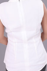 White Halter neck Top