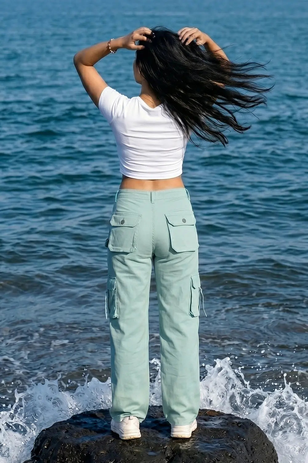 Cardo Pant, Trendy Pant, Mint Green Pant, Green Cargo Pant, Rebeldrapes