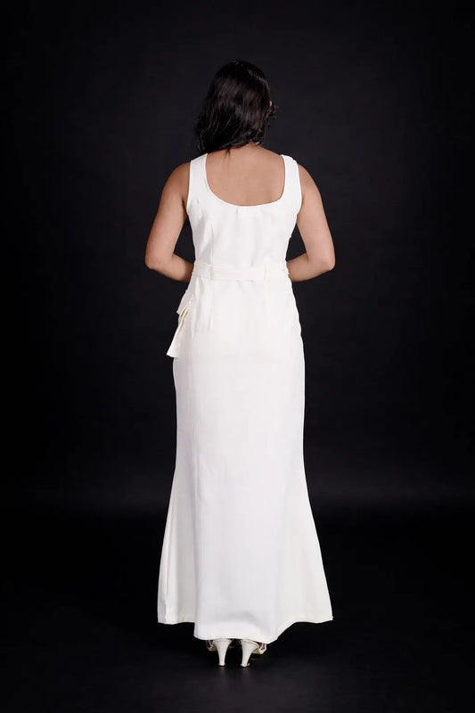 Cream Midi dress DLPL