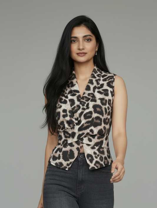 Leopard print Sleeveless Top