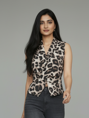 Leopard print Sleeveless Top