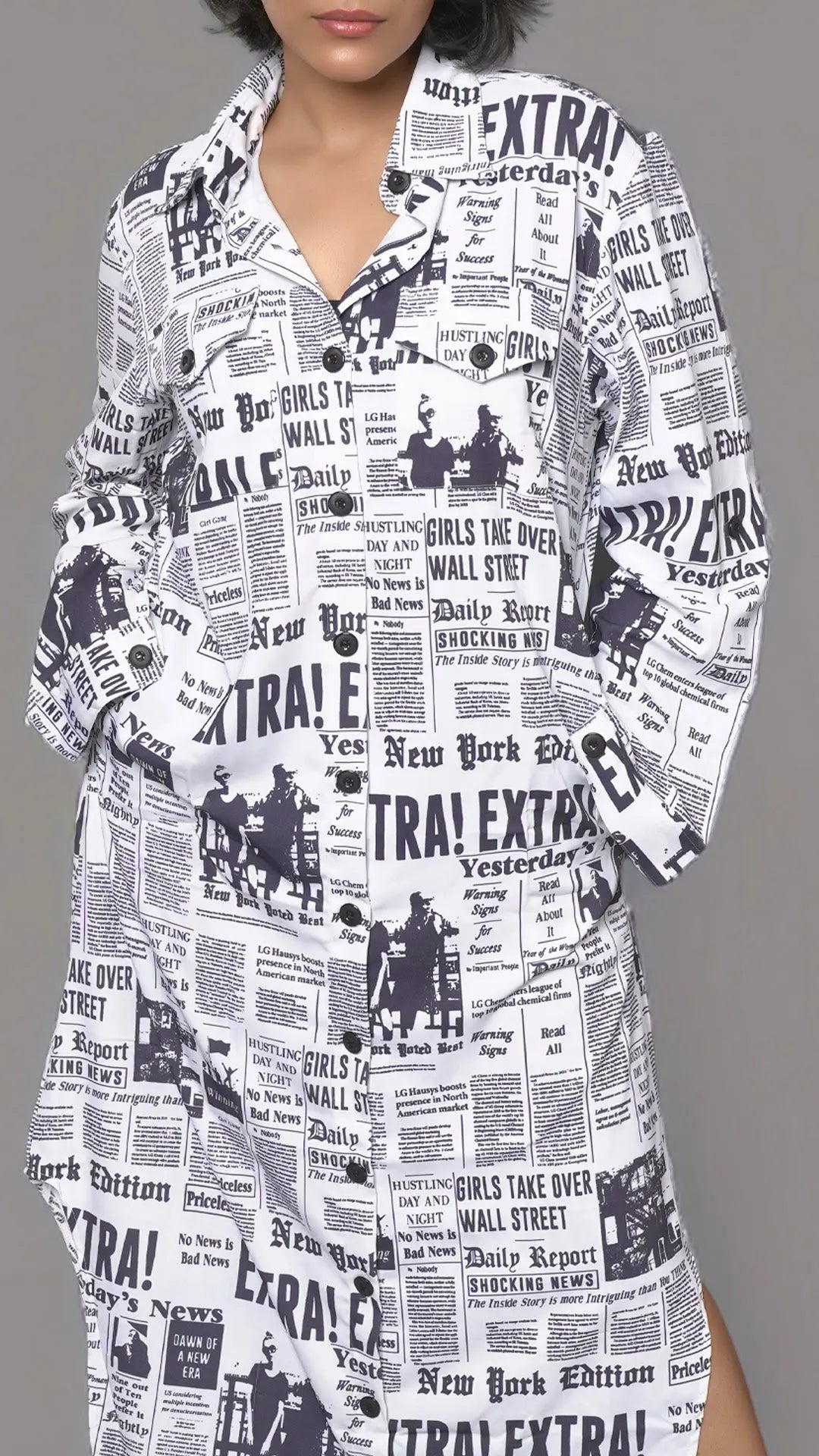 Newsprint Shirt Dress DLPL