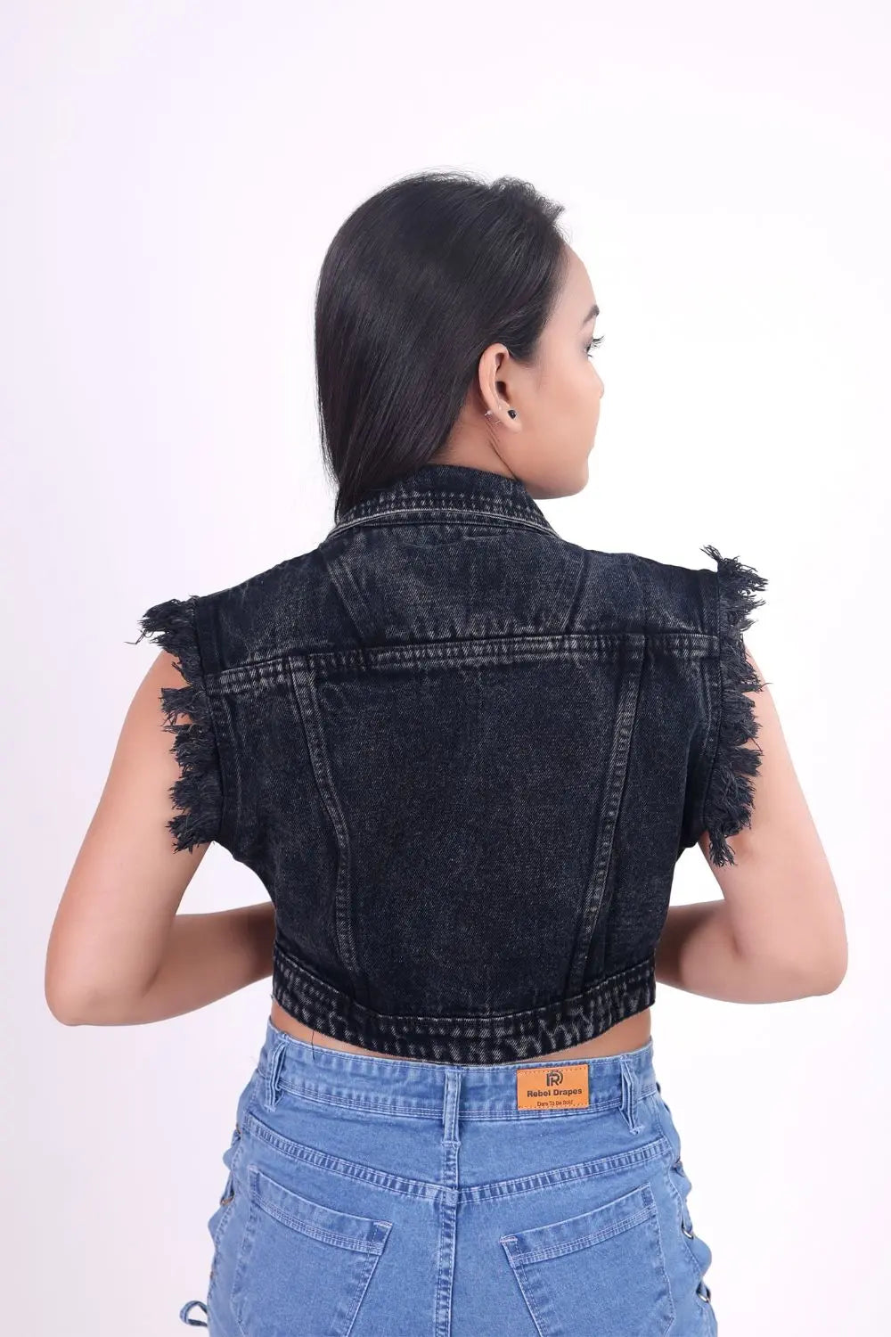 Black Cropped Denim jacket DLPL