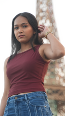 Ribbed Maroon Tank top