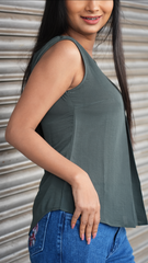 Olive  Sleeveless Top