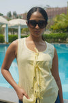 Light Yellow casual Sleeveless Top DLPL