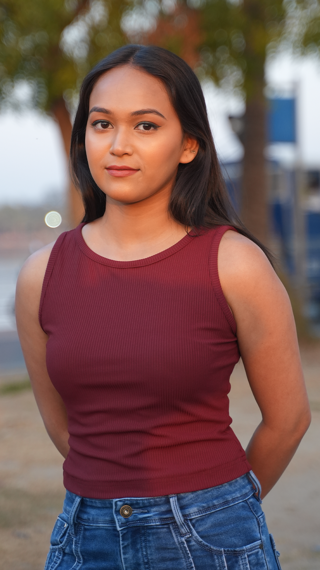 Ribbed Maroon Tank top