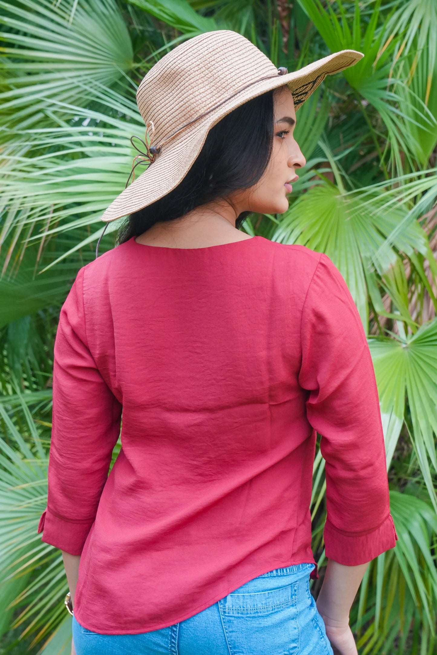 Deep Rose Front tie Top DLPL