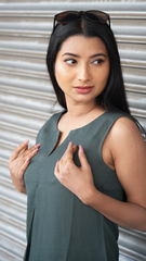 Olive  Sleeveless Top