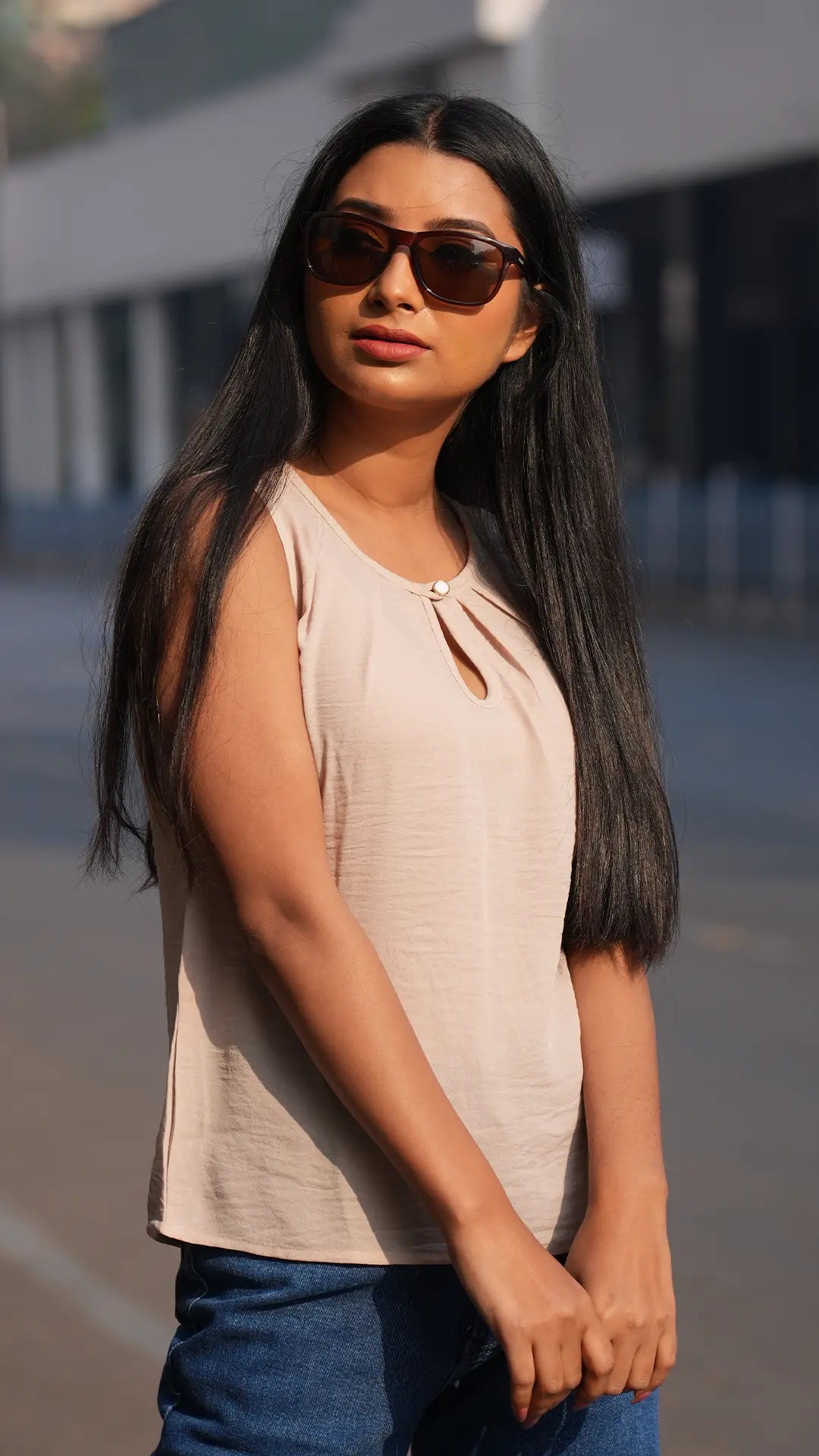 Beige Sleeveless Top DLPL