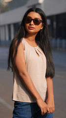 Beige Sleeveless Top DLPL