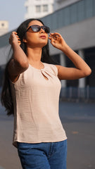 Beige Sleeveless Top DLPL