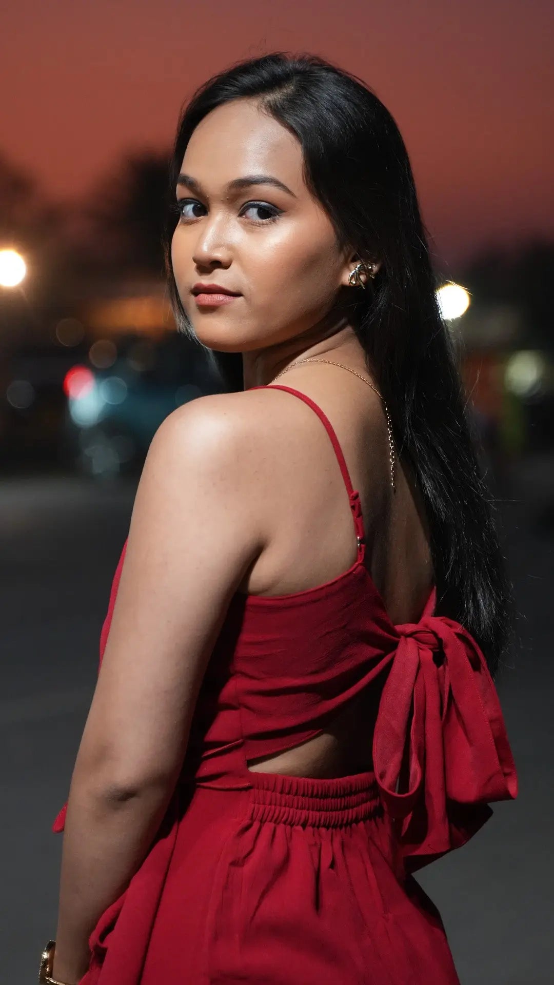 Crimson Dusk Wrap Dress DLPL