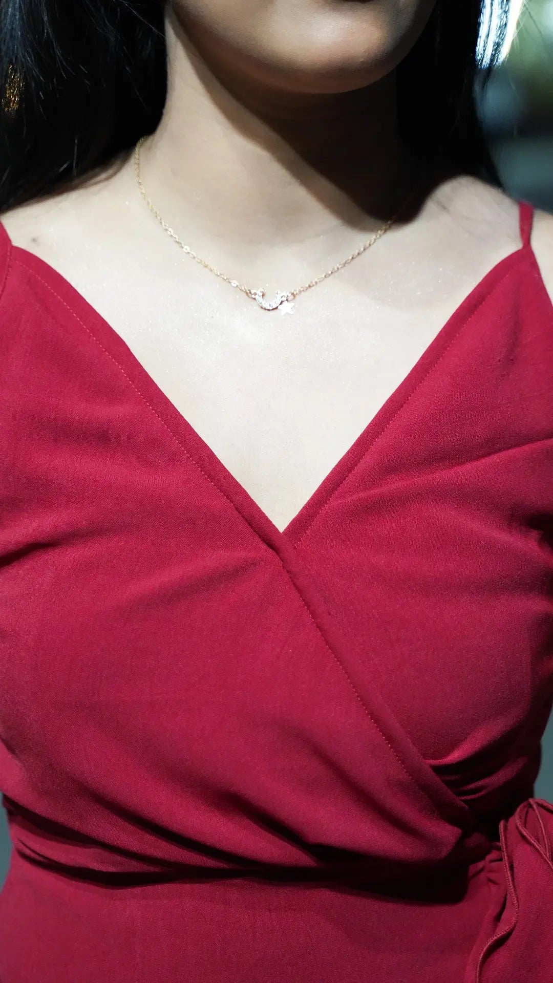 Crimson Dusk Wrap Dress DLPL