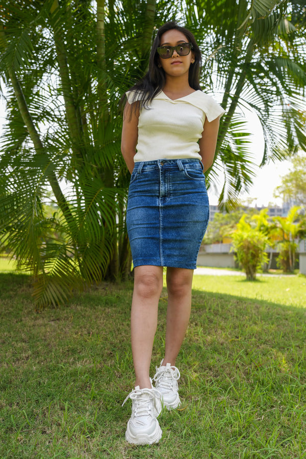 Light Blue Denim Pencil skirt