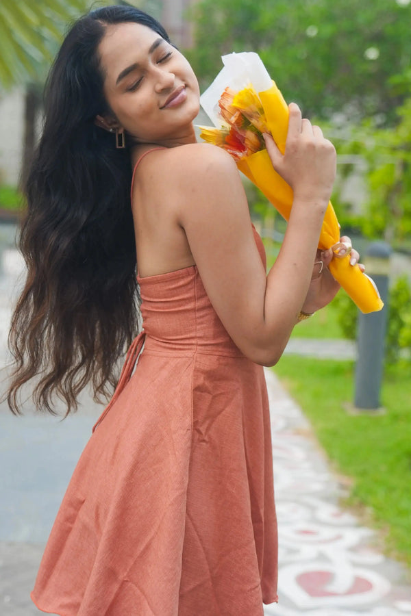 Burnt Orange Sleeveless Dress