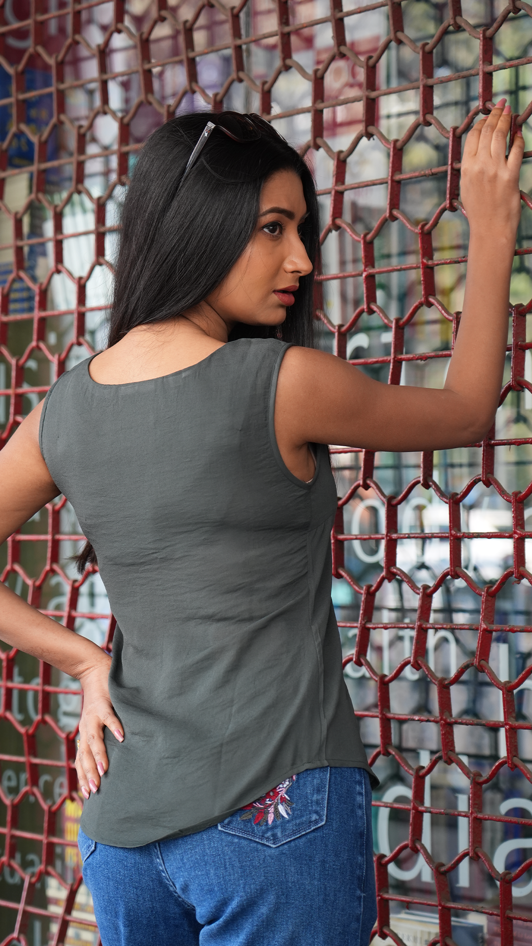 Olive  Sleeveless Top