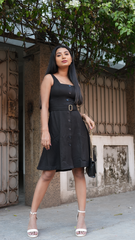 Black Short Dress with Belt