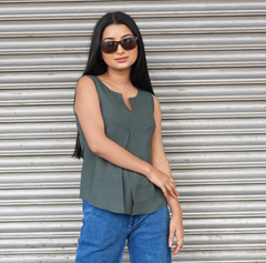 Olive  Sleeveless Top