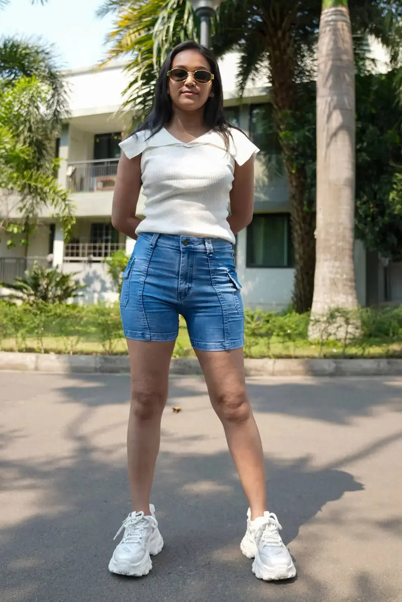 Blue Denim Shorts