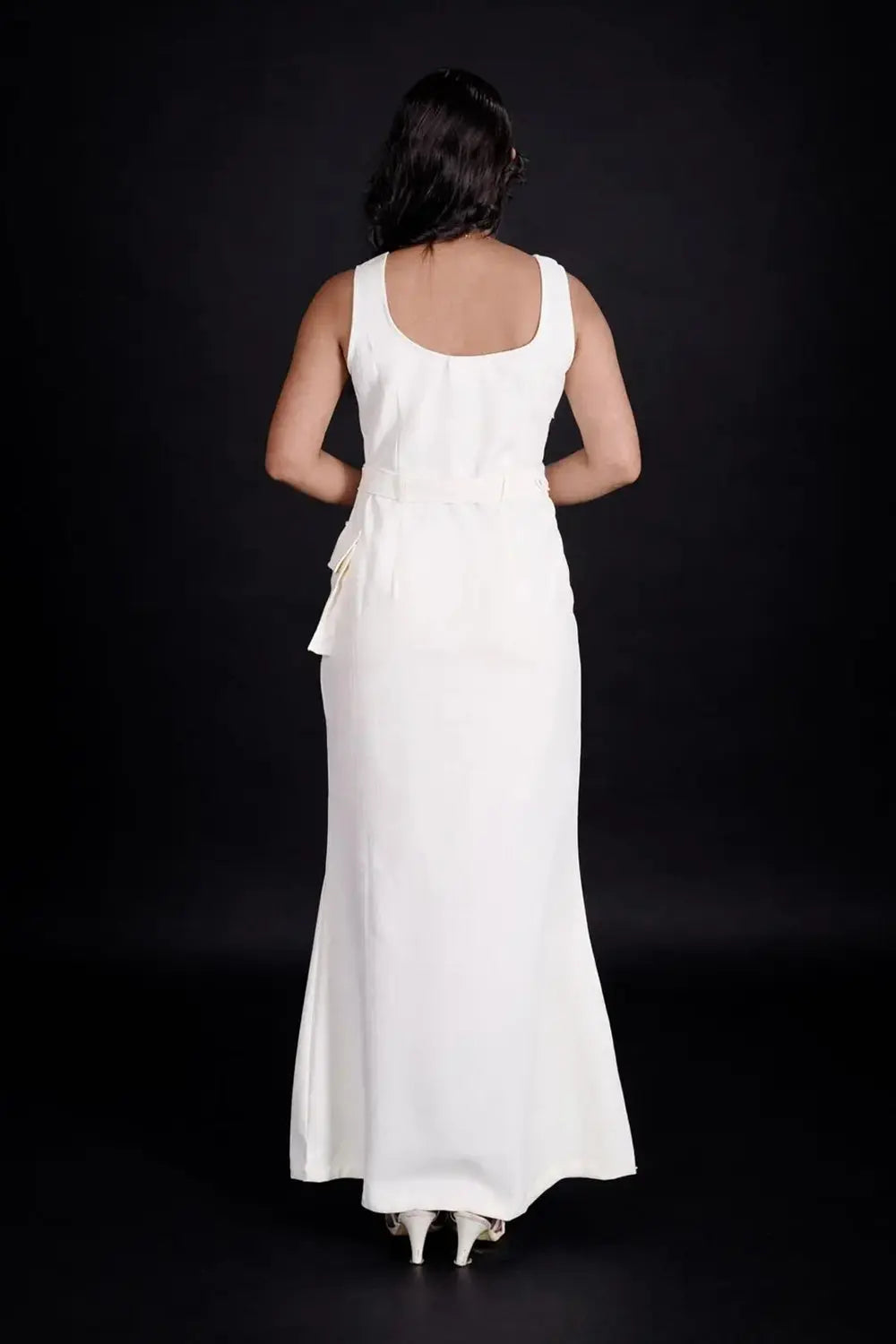 Cream Midi Dress, Midi Dress, Long Dress, Sleeveless Dress,  White Dress, Cream Dress, Rebeldrapes Dress