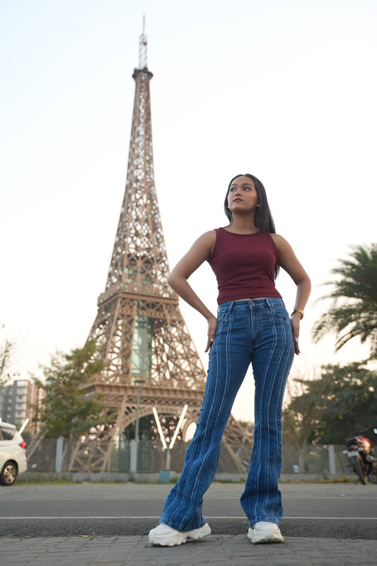 Stylist front stripes Bootcut jeans