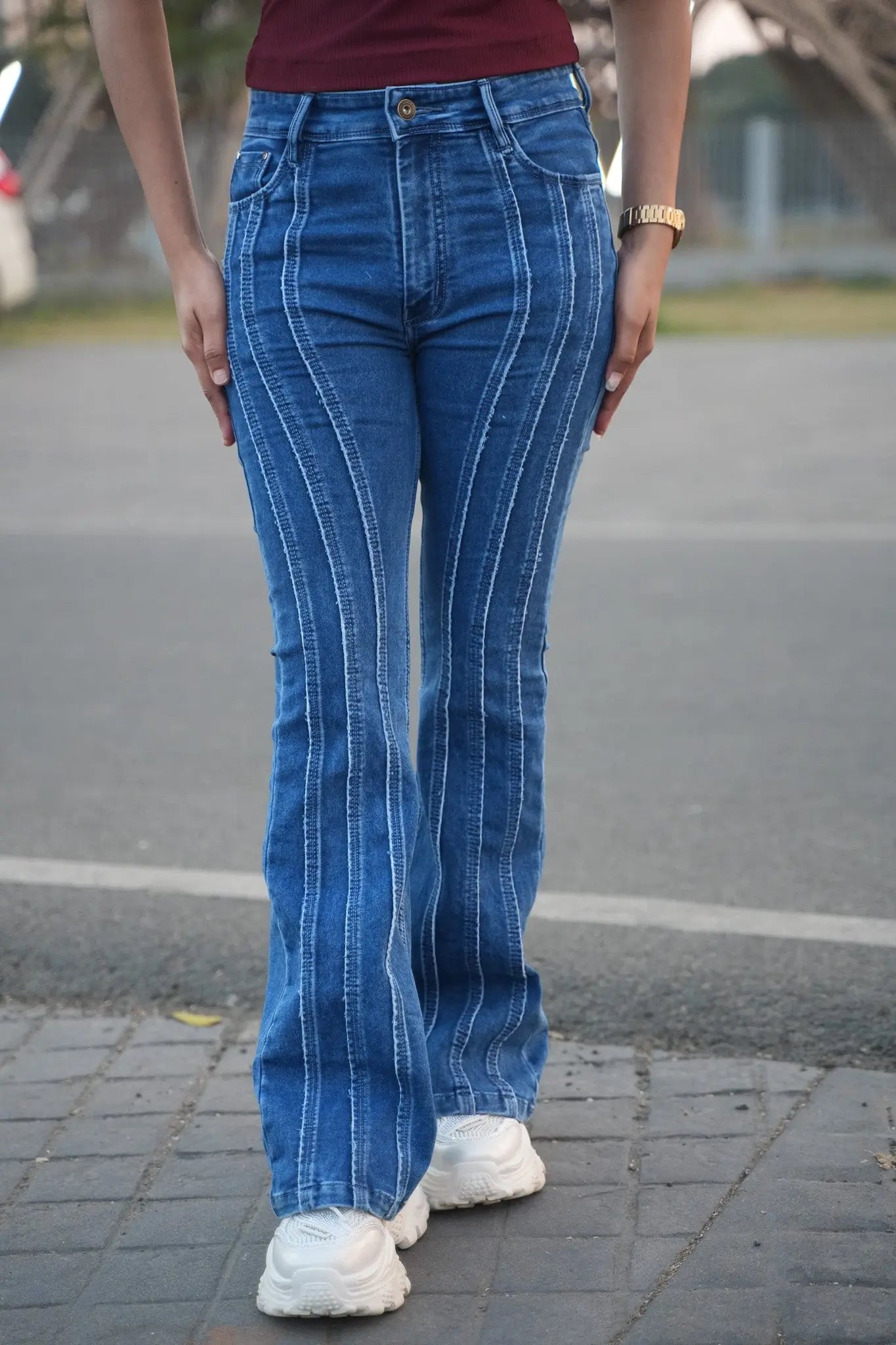Stylist front stripes Bootcut jeans DLPL