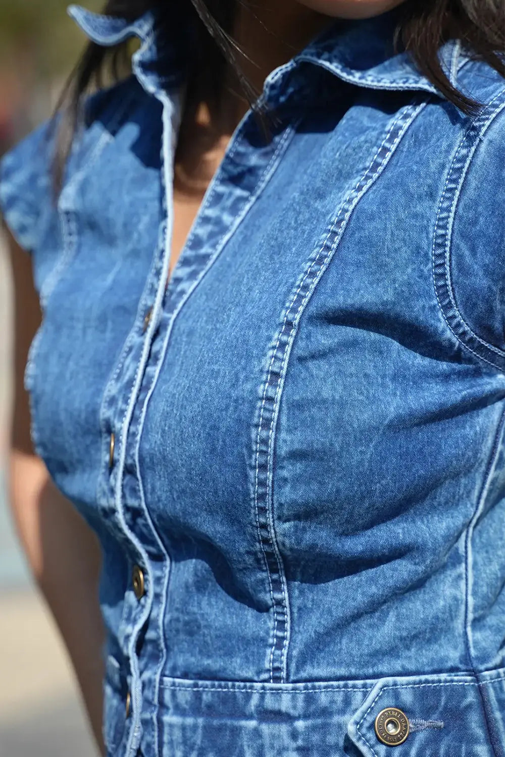 Denim Short Dress, Short Dress, Denim Dress, Short Sleeve Dress, Blue Dress, Rebeldrapes Dress