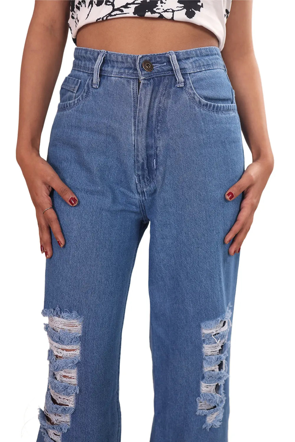 distressed jeans, blue jeans, denim jeans, ripped jeans, high waste jeans, rebeldrapes