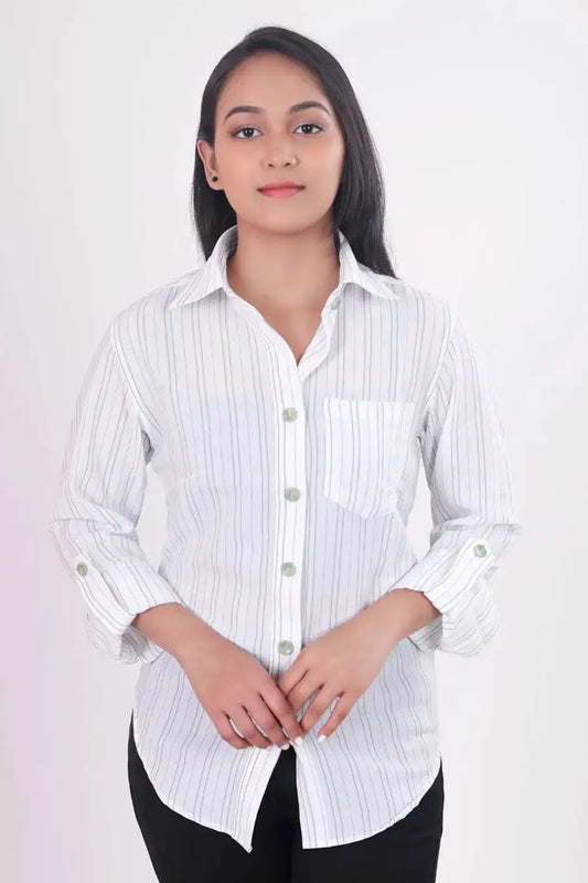 Full Sleeve Shirt, White Shirt, Rebeldrapes Shirt