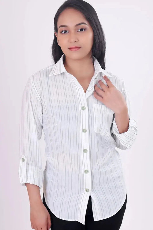 Full Sleeve Shirt, White Shirt, Rebeldrapes Shirt