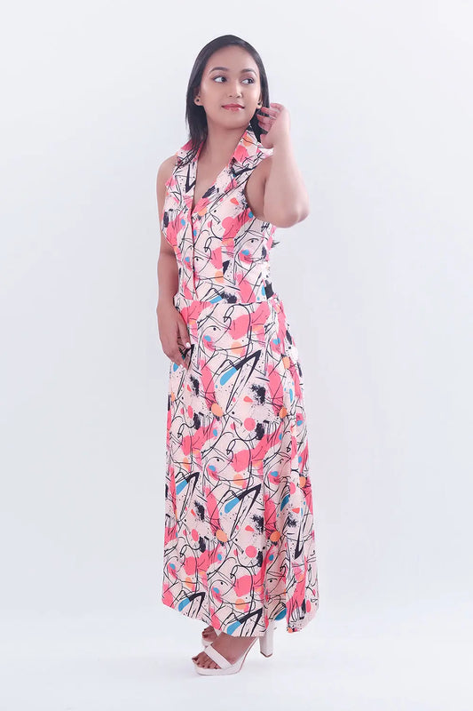 Geometric Dress, Patterned Dress, Maxi Dress, Sleeveless dress, long dress, printed dress, rebeldrapes 