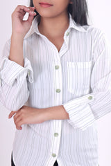 Full Sleeve Green Stripes Shirt