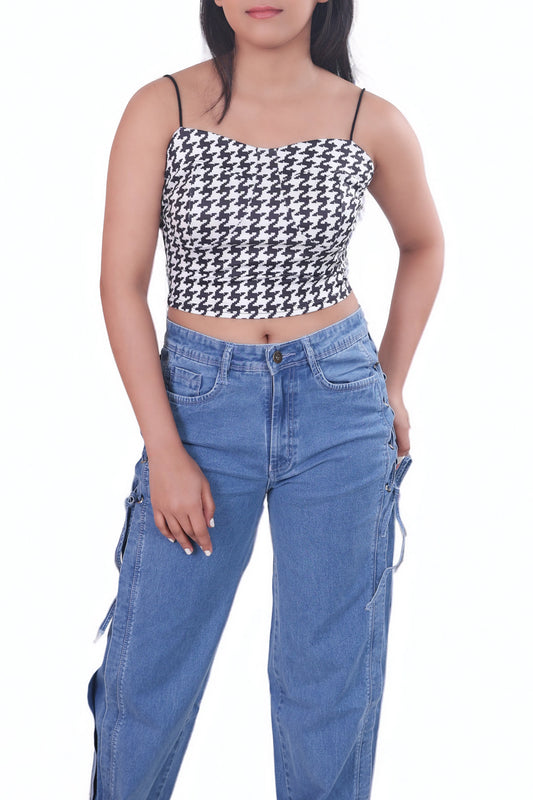 Straight Fit Jeans with side tie String DLPL