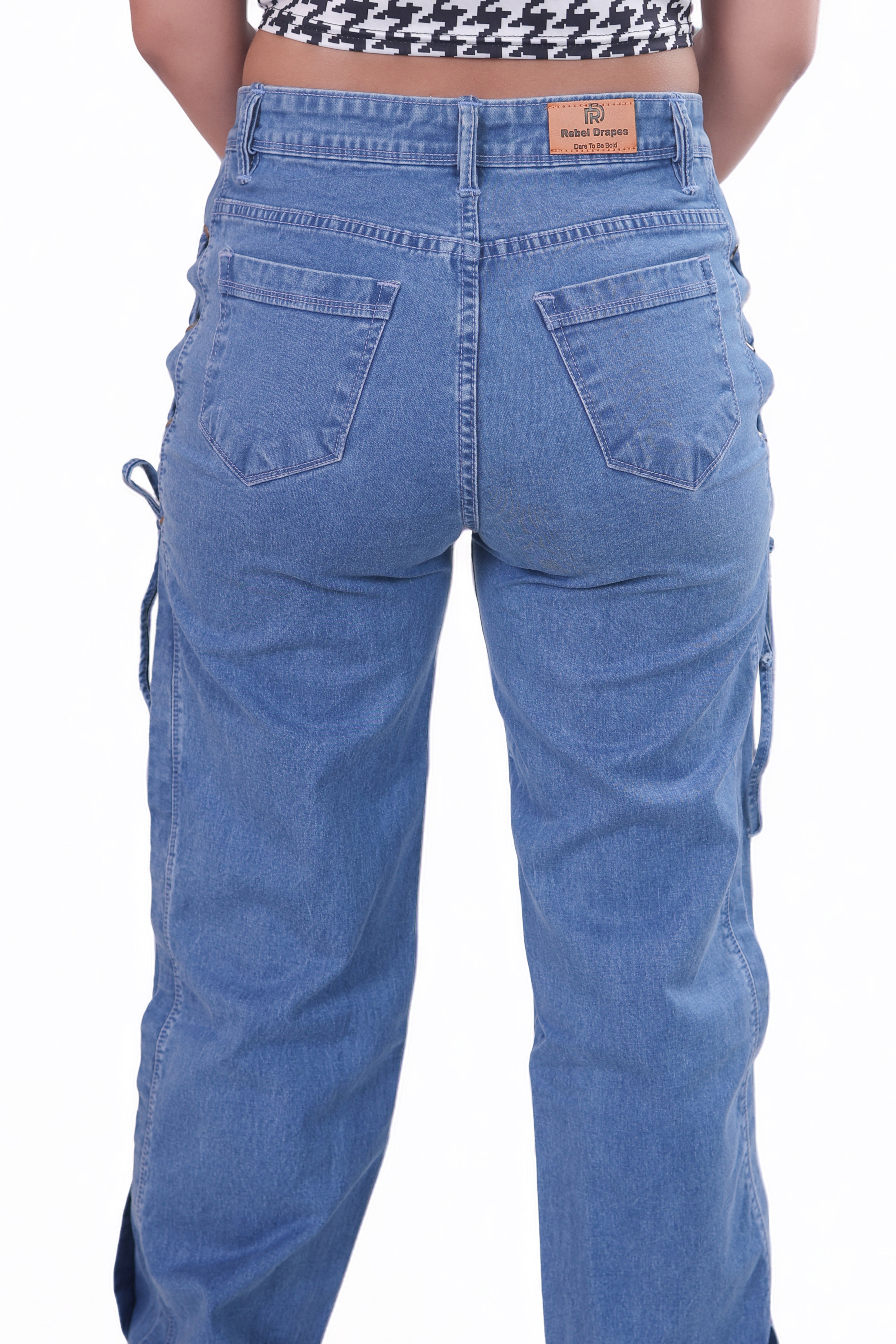 Straight Fit Jeans with side tie String