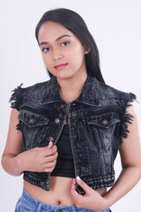 Black Cropped Denim jacket