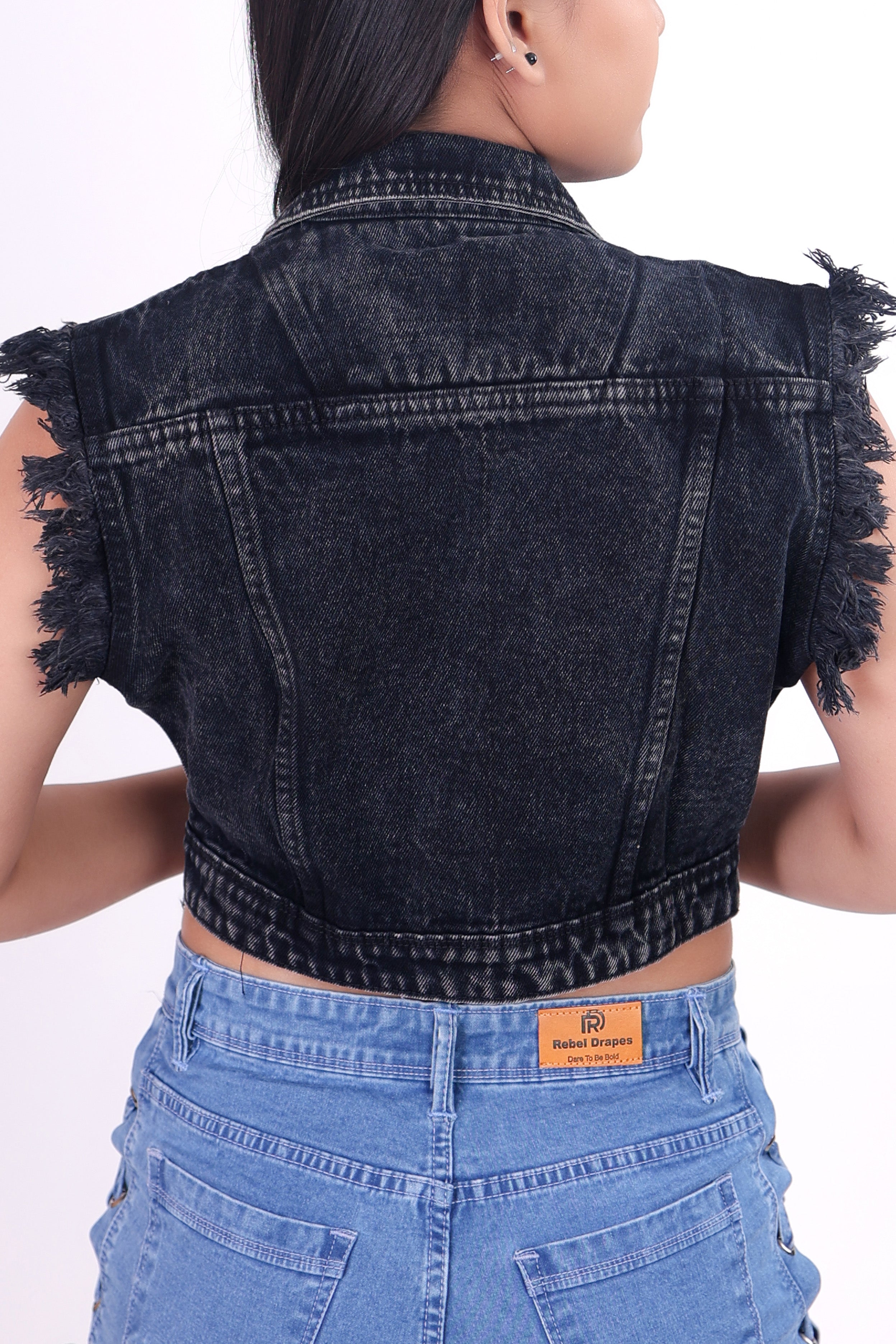 Black Cropped Denim jacket